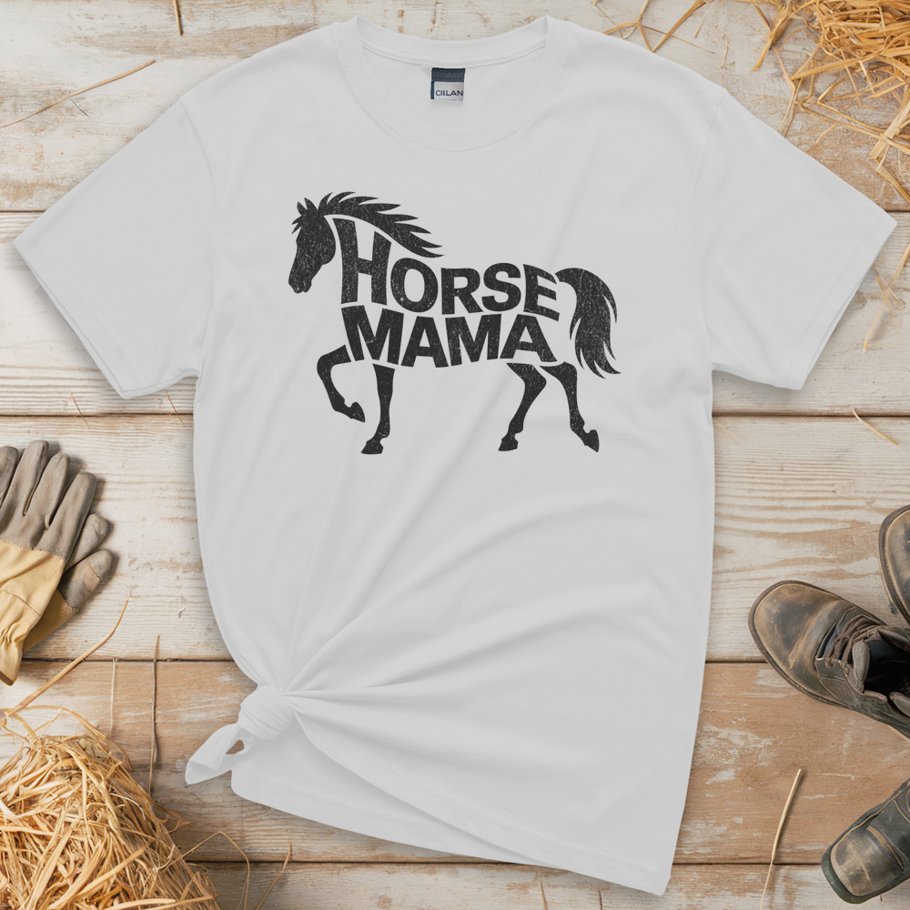 Horse Mama (Adult Unisex Tee) - White