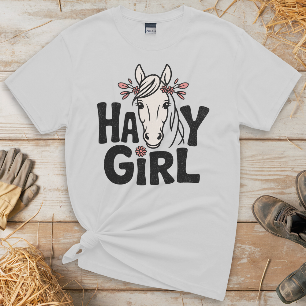 Hay Girl (Adult Unisex Tee) - White