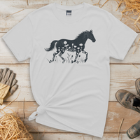 Flower Horse (Adult Unisex Tee) - White