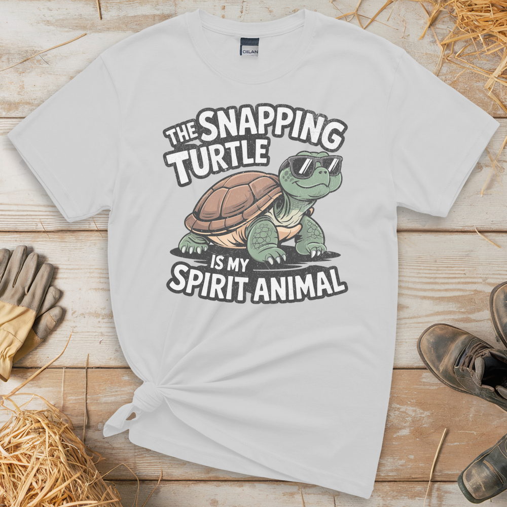 The Snapping Turtle Is My Spirit Animal (Adult Unisex Tee) - White