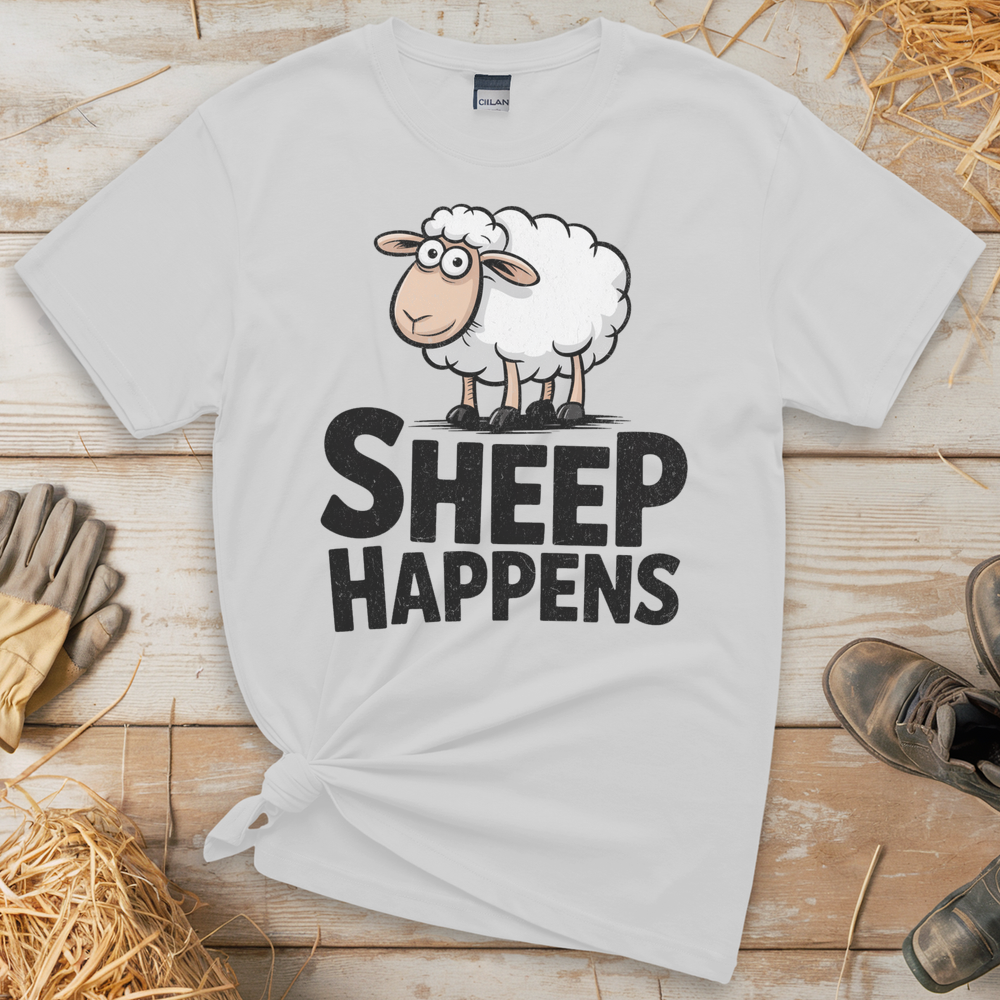 Sheep Happens (Adult Unisex Tee) - White