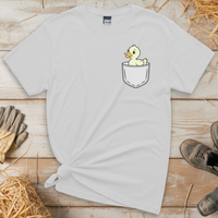 Duck In Pocket (Adult Unisex Tee) - White