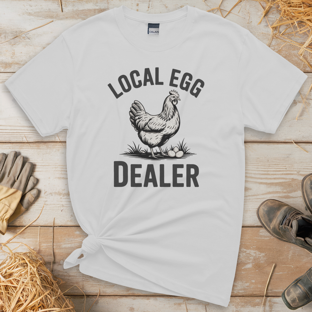 Local Egg Dealer (Adult Unisex Tee) - White