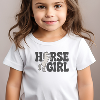 Horse Girl Toddler Tee - White