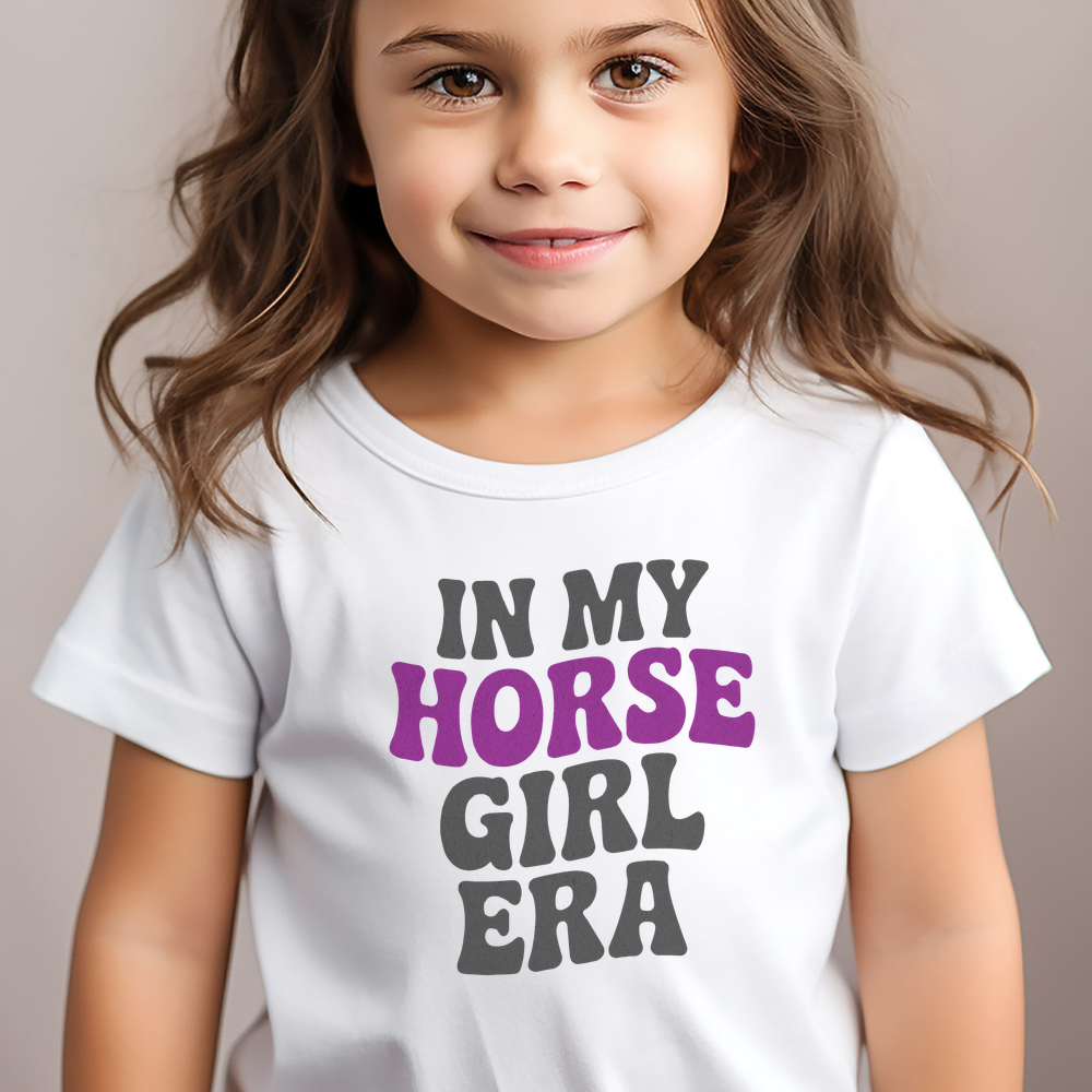 Horse Girl Era Toddler Tee - White