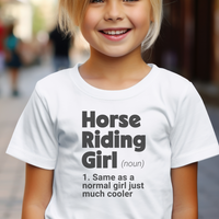 Horse Riding Girl Child Tee - White