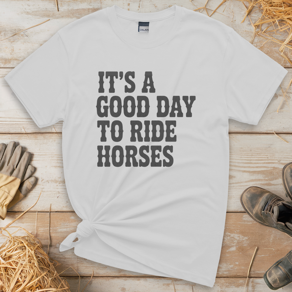 Good Day To Ride Horses Tee - White