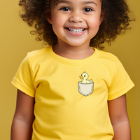 Duck In Pocket Toddler T Shirt - Yellow