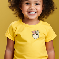 Sheep And Pig In Pocket Toddler T Shirt - Yellow