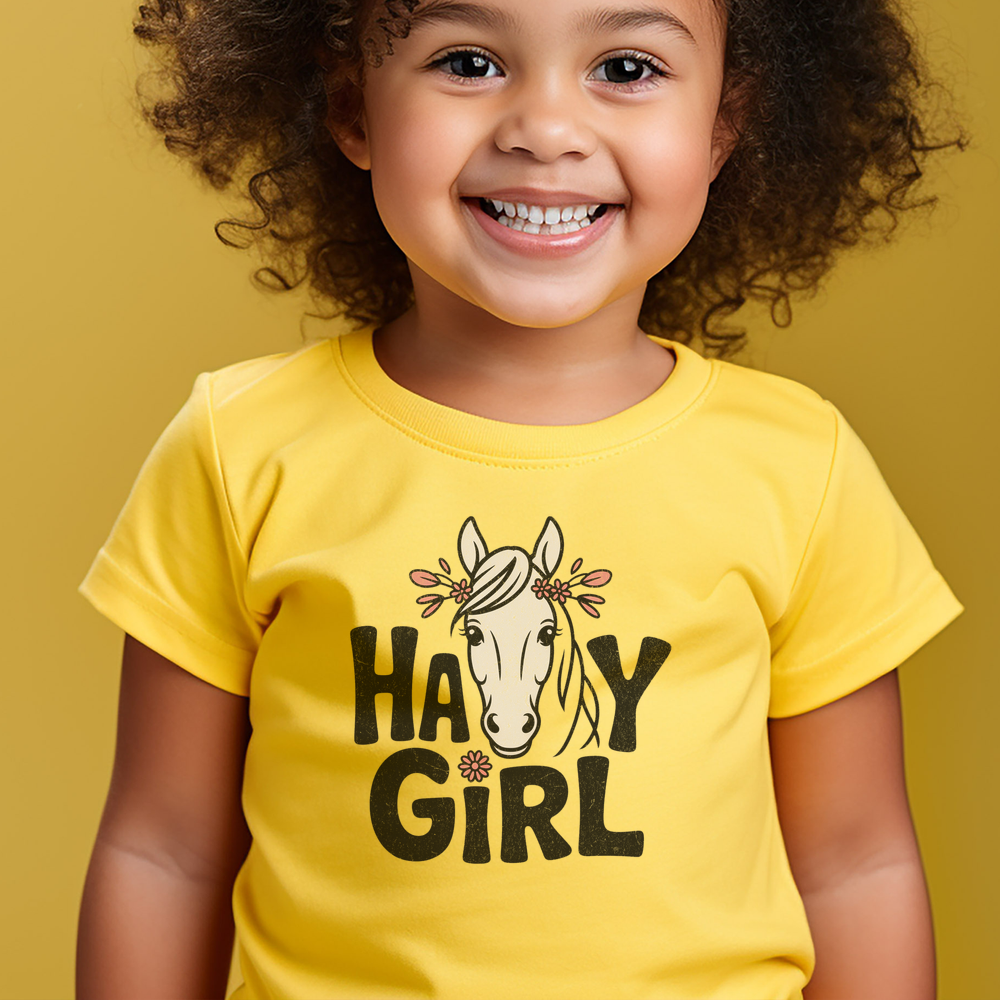 Hay Girl Toddler T Shirt - Yellow