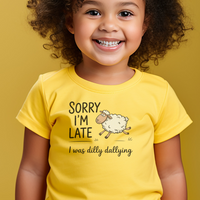 Dilly Dallying Sheep Toddler T Shirt - Yellow