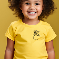 Cow In Pocket Toddler T Shirt - Yellow