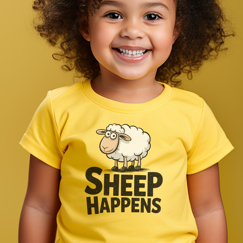 Sheep Happens Toddler T Shirt - Yellow