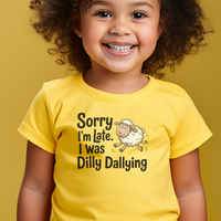 Sorry I Was Late Sheep Toddler T Shirt - Yellow