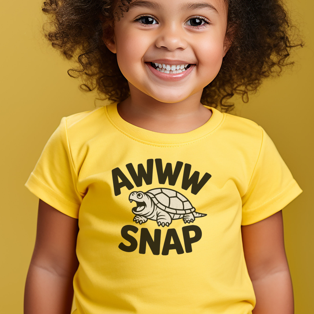 Awww Snapping Turtle Toddler Dark - Yellow