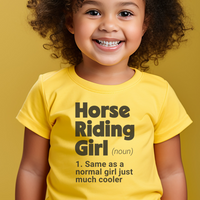 Horse Riding Girl Toddler Tee - Yellow