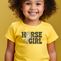 Horse Girl Toddler Tee - Yellow