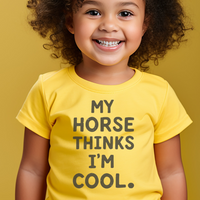 My Horse Thinks Im Cool Toddler Tee - Yellow