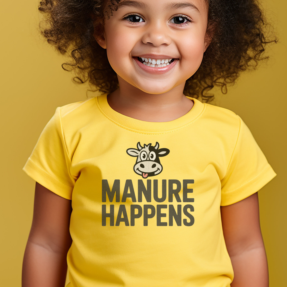Manure Happens Toddler Tee - Yellow