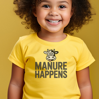 Manure Happens Toddler Tee - Yellow