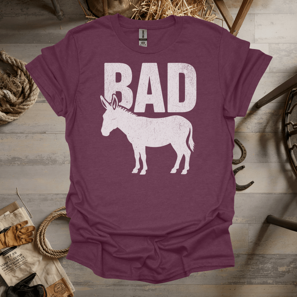 Bad Ass (Adult Unisex Tee) Heather Maroon / S
