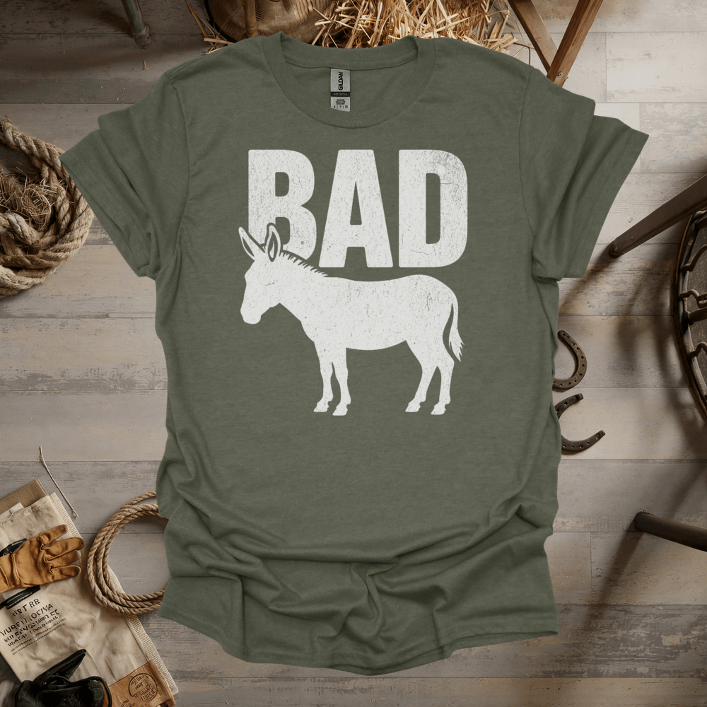 Bad Ass (Adult Unisex Tee) Heather Military Green / S