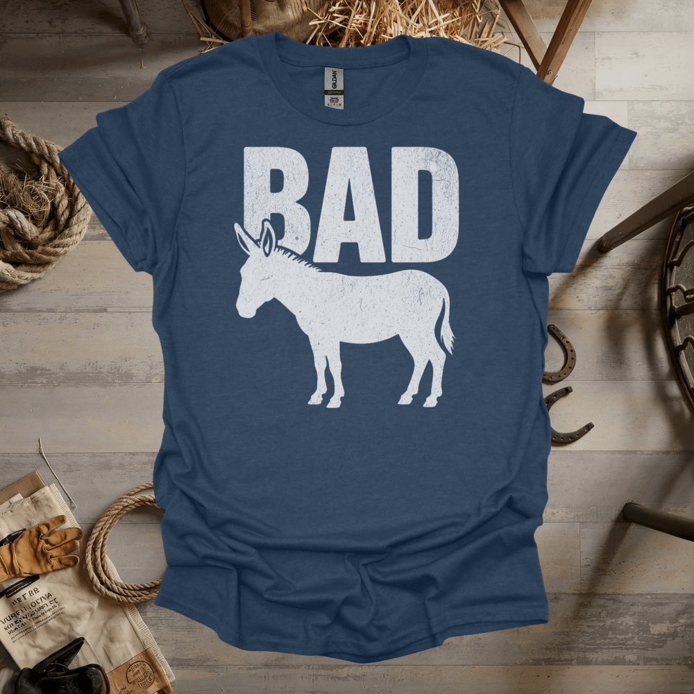 Bad Ass (Adult Unisex Tee) Heather Navy / S