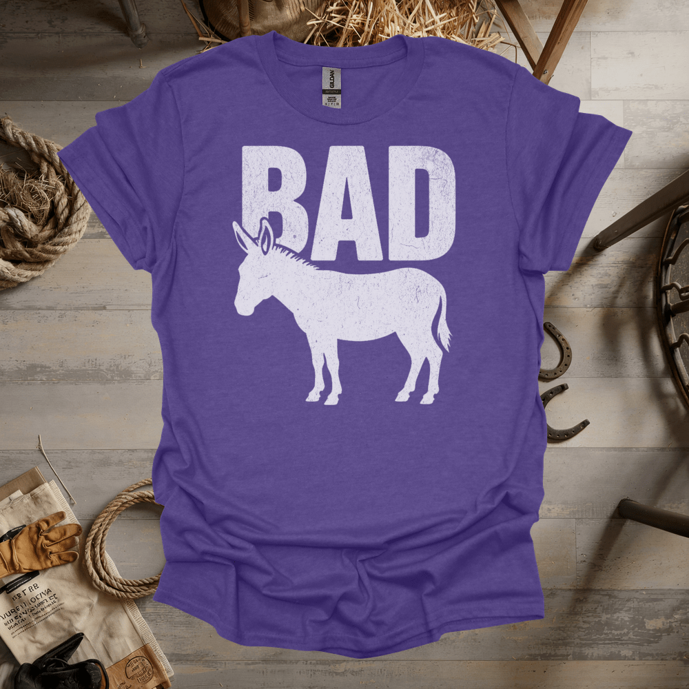 Bad Ass (Adult Unisex Tee) Heather Purple / S
