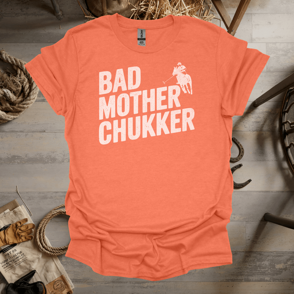 Bad Mother Chukker Polo (Adult Unisex Tee) Heather Orange / S