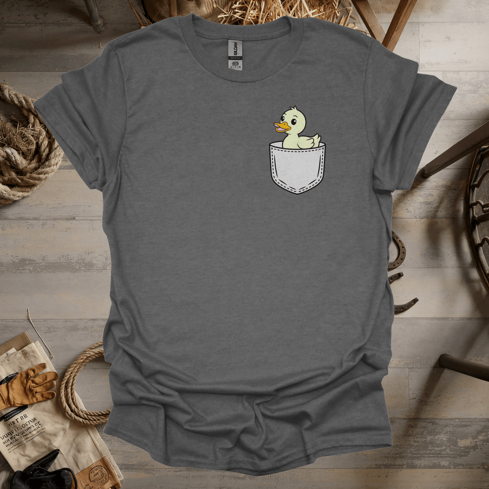 Duck In Pocket (Adult Unisex Tee) Graphite Heather / S