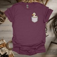Duck In Pocket (Adult Unisex Tee) Heather Maroon / S
