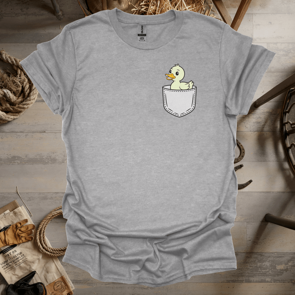 Duck In Pocket (Adult Unisex Tee) Sport Grey / S