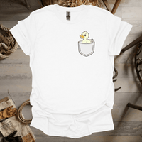 Duck In Pocket (Adult Unisex Tee) White / S
