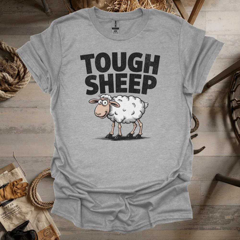 Funny Tough Sheep (Adult Unisex Tee) Sport Grey / S