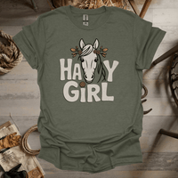 Hay Girl (Adult Unisex Tee) Heather Military Green / S