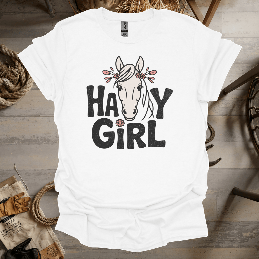 Hay Girl (Adult Unisex Tee) White / S