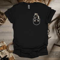 Horse In Pocket (Adult Unisex Tee) Black / S