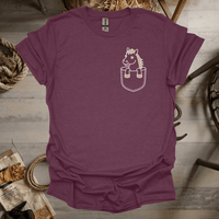 Horse In Pocket (Adult Unisex Tee) Heather Maroon / S