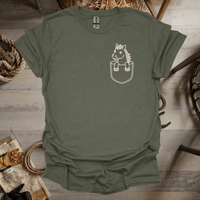 Horse In Pocket (Adult Unisex Tee) Heather Military Green / S