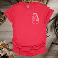 Horse In Pocket (Adult Unisex Tee) Heather Red / S