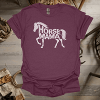 Horse Mama (Adult Unisex Tee) Heather Maroon / S