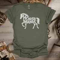 Horse Mama (Adult Unisex Tee) Heather Military Green / S