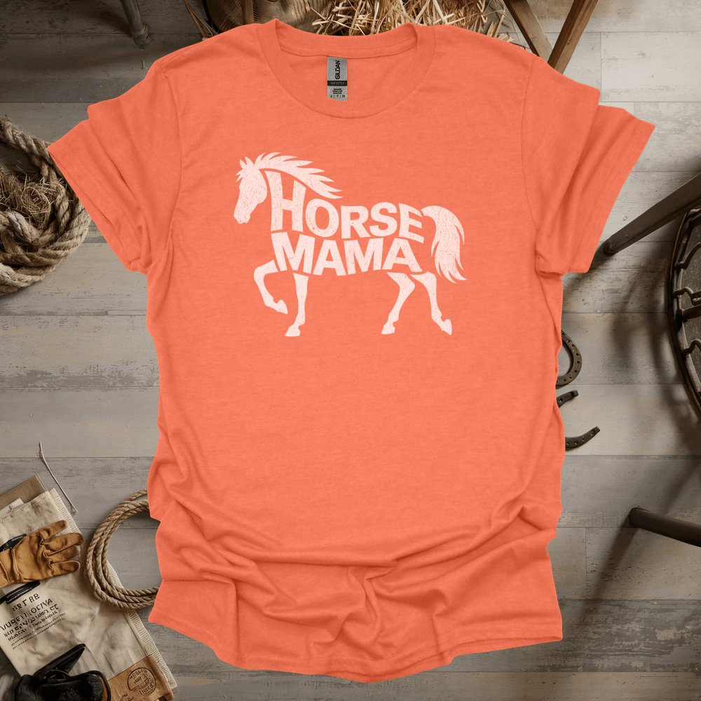 Horse Mama (Adult Unisex Tee) Heather Orange / S