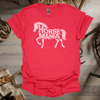 Horse Mama (Adult Unisex Tee) Heather Red / S