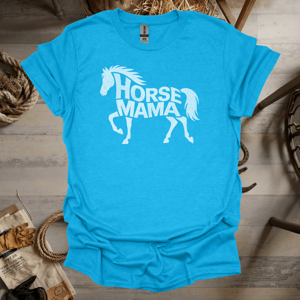 Horse Mama (Adult Unisex Tee) Heather Sapphire / S