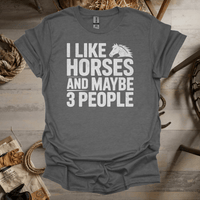 I Like Horses And Maybe 3 People (Adult Unisex Tee) Graphite Heather / S