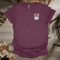 Sheep And Pig In Pocket (Adult Unisex Tee) Heather Maroon / S