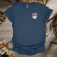 Sheep And Pig In Pocket (Adult Unisex Tee) Heather Navy / S