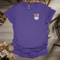 Sheep And Pig In Pocket (Adult Unisex Tee) Heather Purple / S