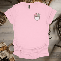 Sheep And Pig In Pocket (Adult Unisex Tee) Light Pink / S